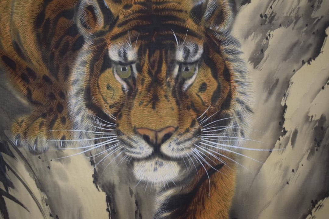 名称不詳/猛虎図/掛軸☆宝船☆Z-97