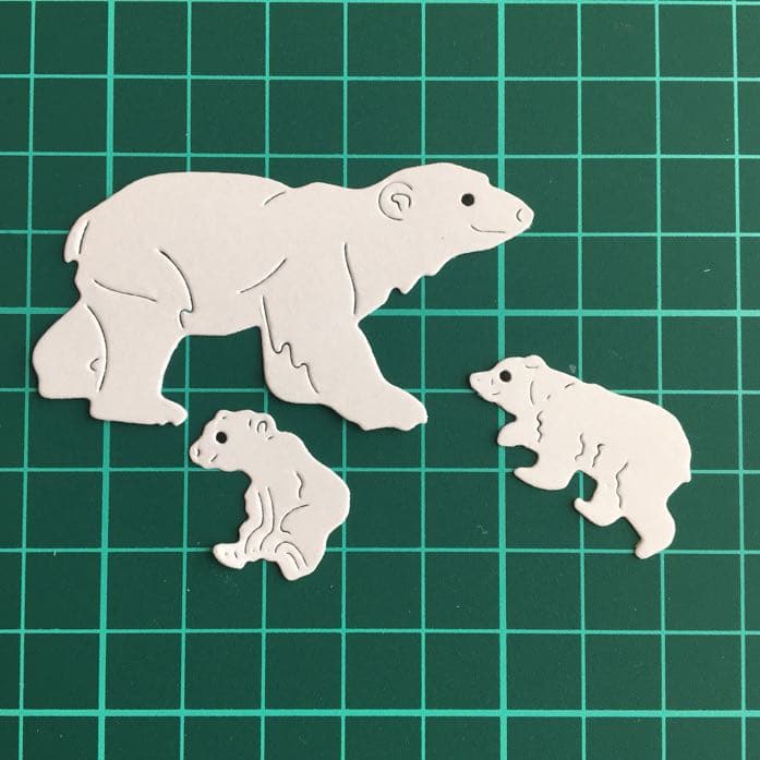 ◆オーダー用◆ダイカット シロクマ 親子