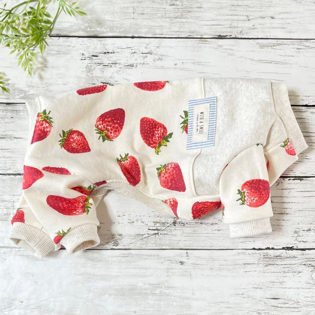 【オーダー】スウィートストロベリーなロンパース犬服