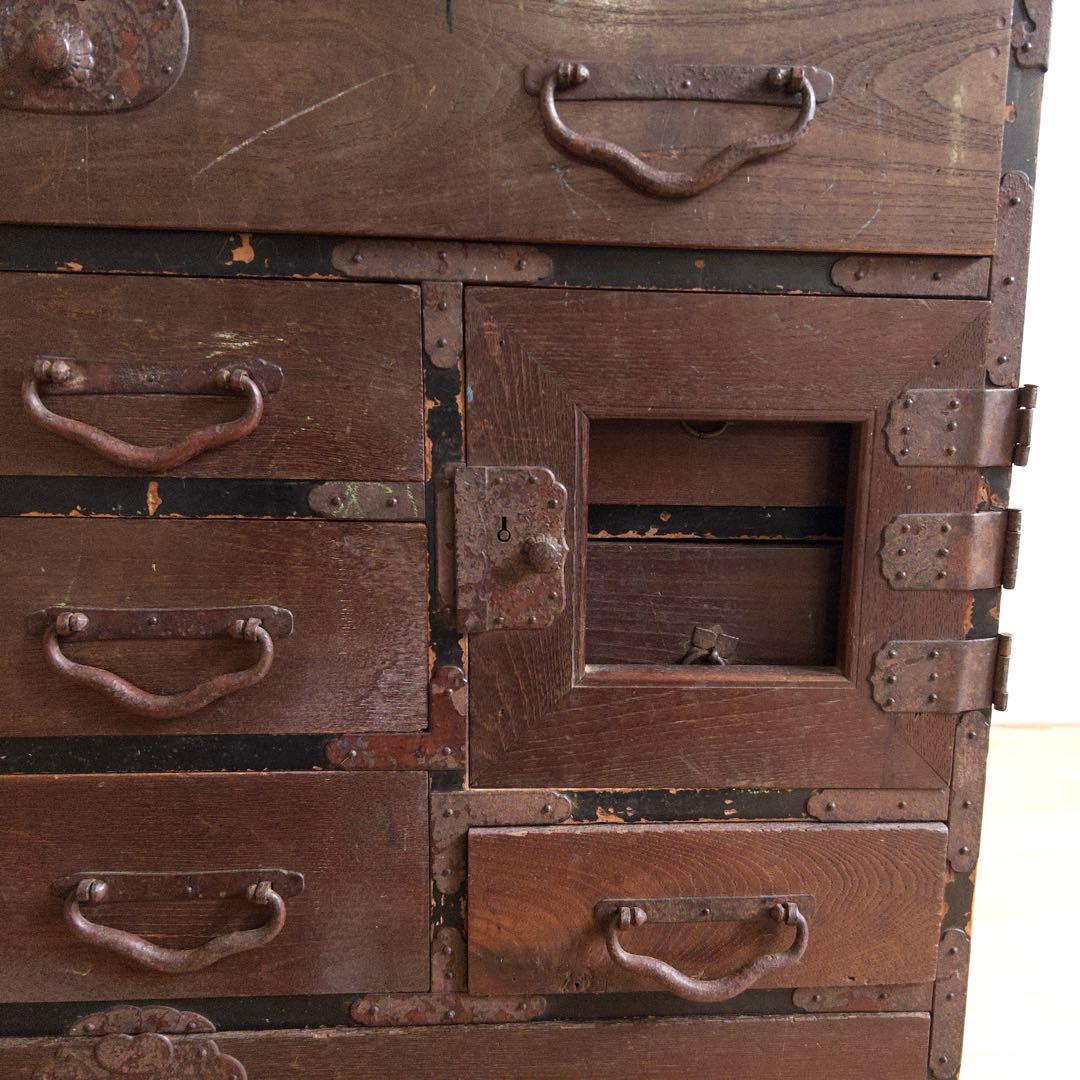 和箪笥　小ぶり　希少　横幅約69.5㎝　5段　アンティーク　骨董　古道具　古家具