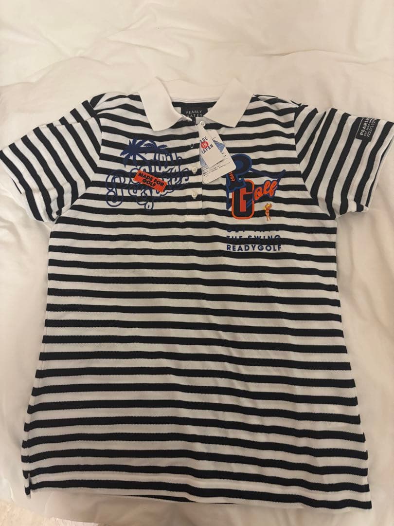 【値下げ】PEARLY GATESストライプ柄シャツ ゴルフ　Lサイズ