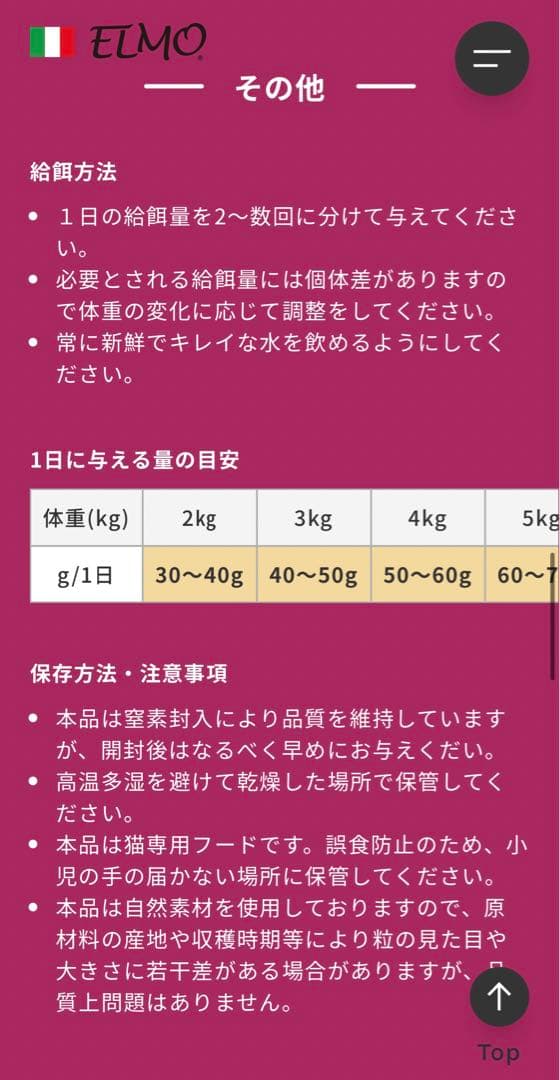 キャットフード2kg×4 ELMOprofessional