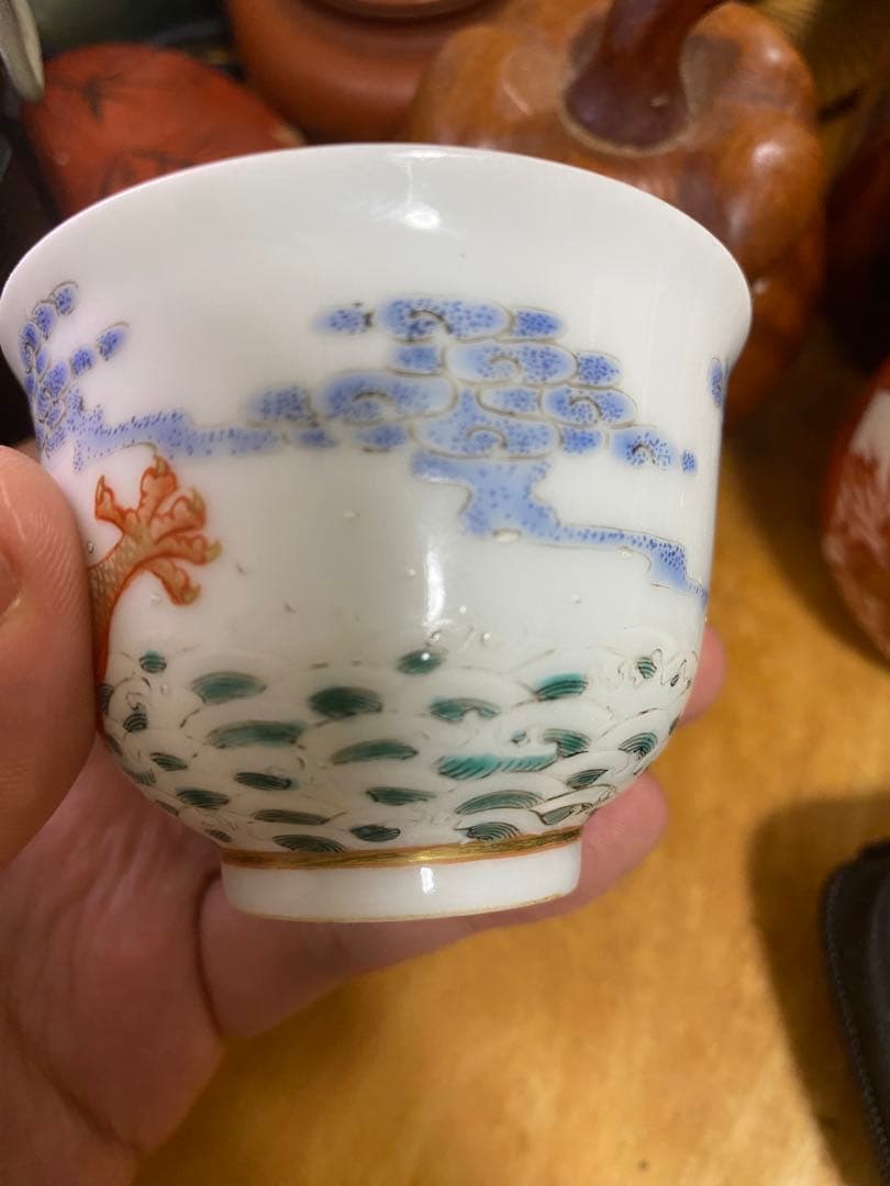 中国美術 茶杯 粉彩 清代 茶道具