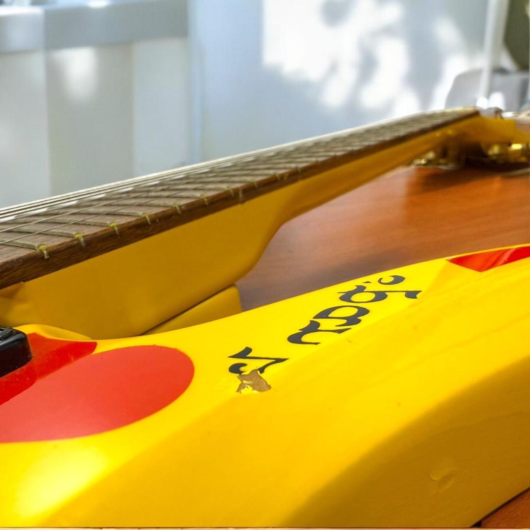 希少品 BURNY イエローハート YH-JR hideモデル ミニエレキギター