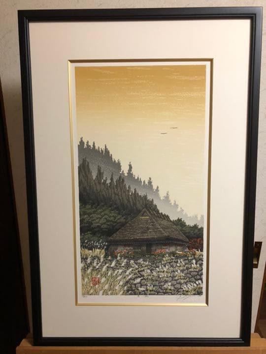 木版画　宮本秋風　『素秋』　額付き