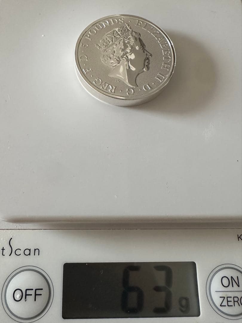 2020年 イギリス モーティマーの白ライオン 2オンス 銀貨 純銀 カプセル付