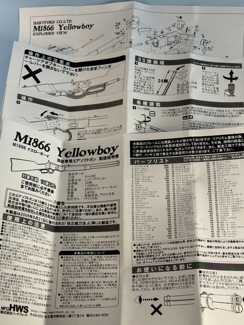 [限定品]HWS製ウインチェスターM66カービン（真鍮無垢モデル）（ガスガン）