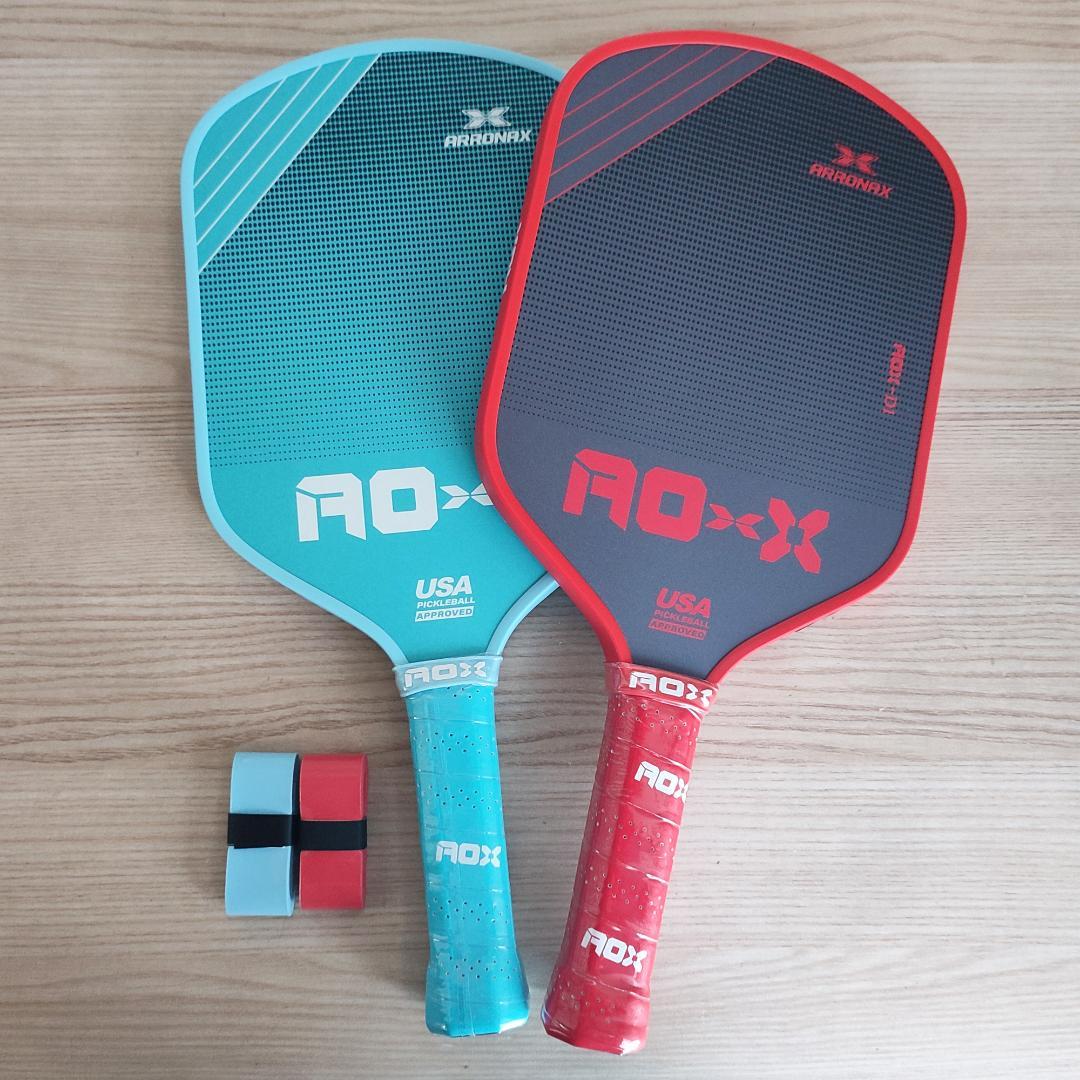 2個セット ピックルボール パドル ARRONAX カーボン加工の摩擦面 青 赤