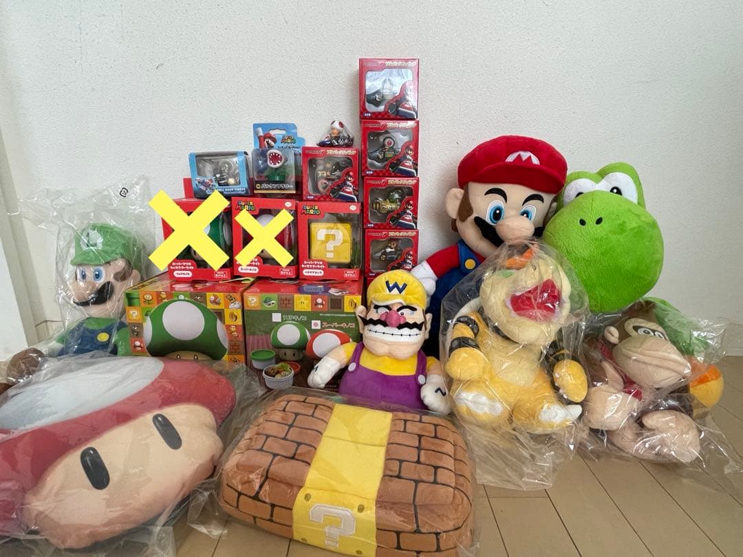 福袋スーパーマリオグッズ まとめ売り ぬいぐるみ キノピオ ルイージ