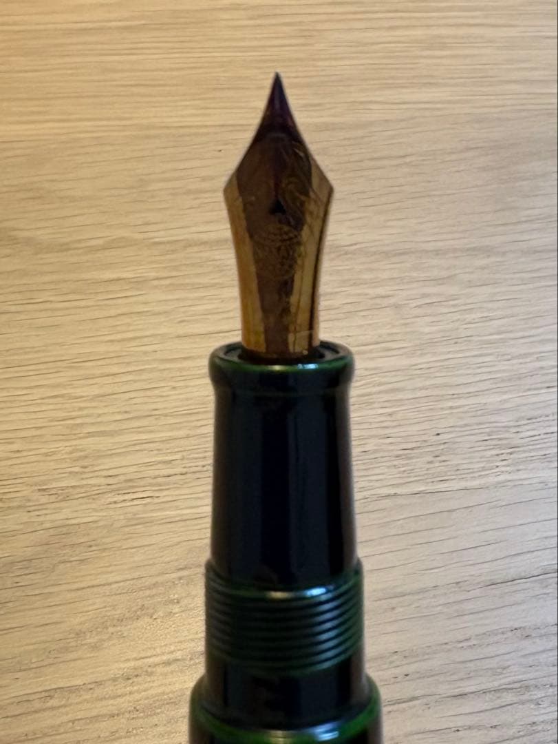 中屋万年筆　ピッコロ緑溜め　極細(EF)