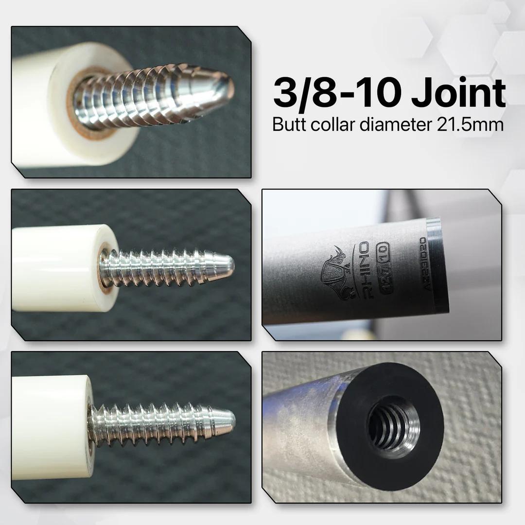 ※2月中旬入荷【Rhino】10山 12.4mm ビリヤード カーボン シャフト