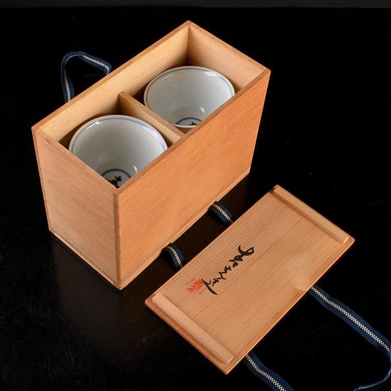 九谷焼　堀江青光作　色絵唐子文　波出茶碗　10客　共箱　V　6261