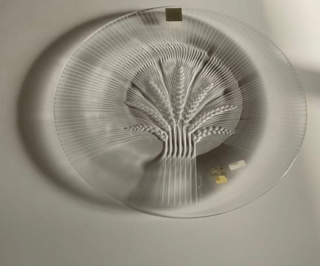 新品ラリックヴェルヌイユ大皿 32cm 購入時のシール有サイン入