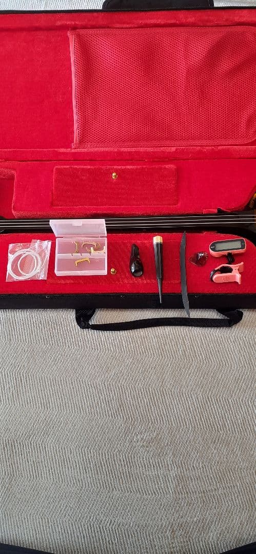 高級品沖縄三線豪華セット②☆ケース付属品多数☆両面本ヘビ革本蛇革リアルスネーク