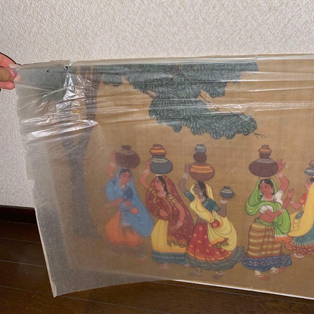 そろそろ残り少なく（´-`）【インド布絵】「GARWA DANCE」／送料込