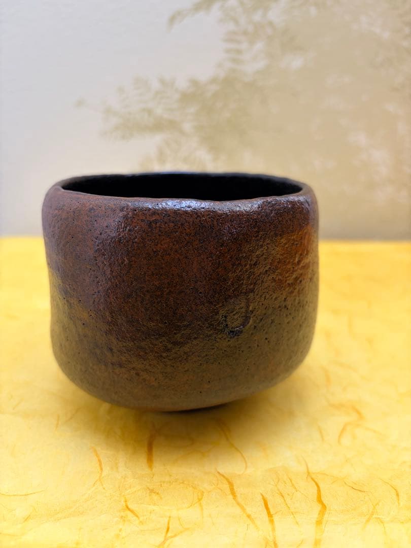 抹茶茶碗 黒楽 三代 佐々木昭楽 造 長次郎 「禿」写し 共箱共布栞付 茶道具