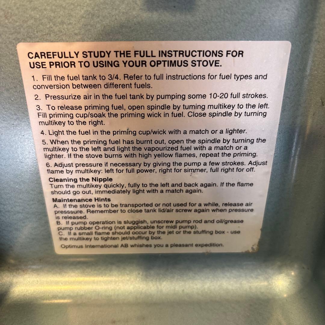 OPTIMUS 111-HIKER ガソリンストーブ