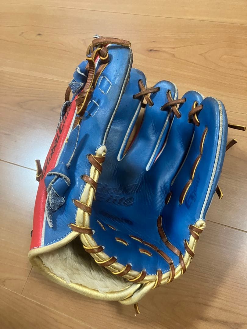 軟式野球用グローブ 青赤コンビ　グローバルエリート