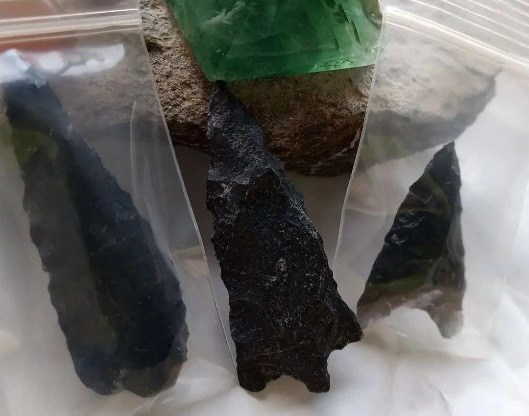 黒曜石 サヌカイト石槍 尖頭器　縄文模写　石器 入門編　　195