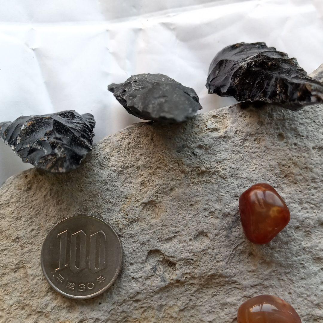 黒曜石 サヌカイト石槍 尖頭器　縄文模写　石器 入門編　　195