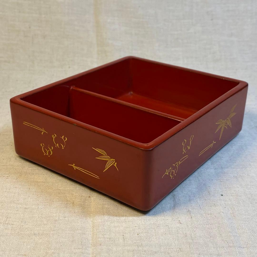 輪島塗　弁当箱　重箱　漆器　木製　外箱付　昭和初期　1客⑧