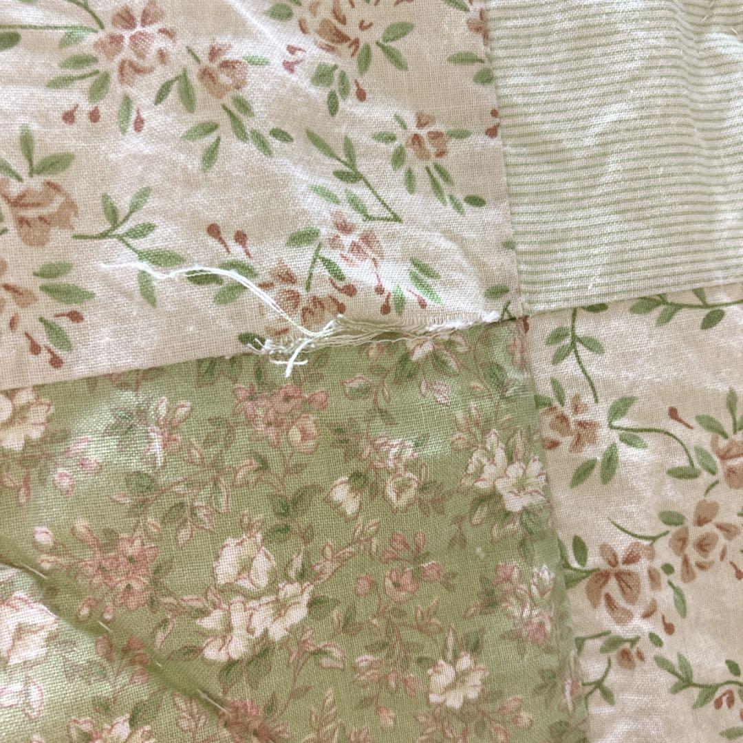 vintage 花柄パッチワークキルト ボタニカル ベッドカバー 掛け布団