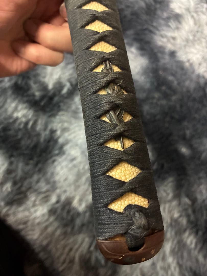 G0）当時物 高級 居合刀 模造刀 日本刀 桜絵木瓜鍔 黒呂鞘 ビンテージ