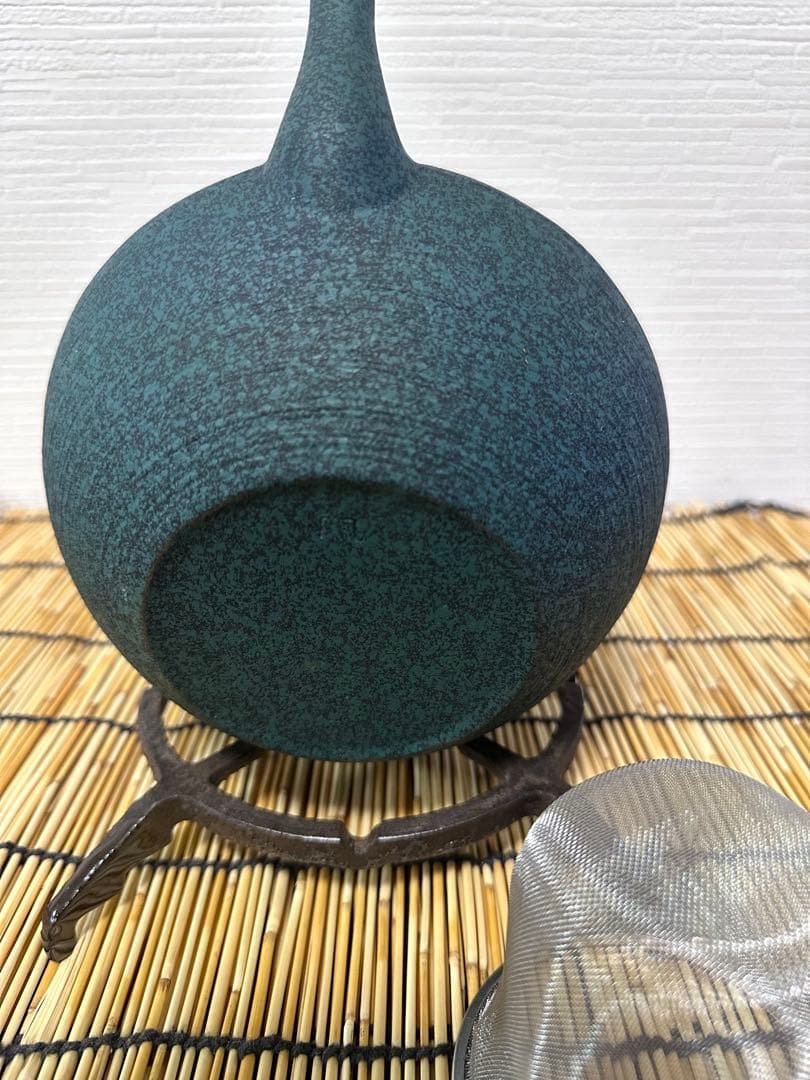 未使用品　鋳心ノ工房　増田尚紀デザイン　平つぼＬ　鉄急須　南部鉄瓶　南部鉄器