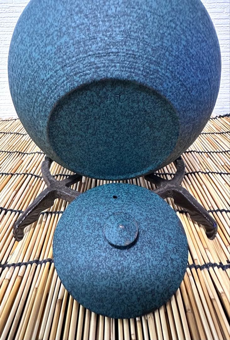 未使用品　鋳心ノ工房　増田尚紀デザイン　平つぼＬ　鉄急須　南部鉄瓶　南部鉄器