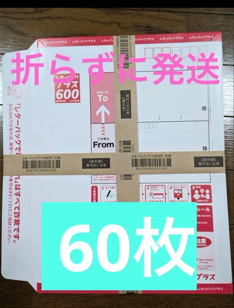レターパックプラス600 【60枚】【折らずに発送】