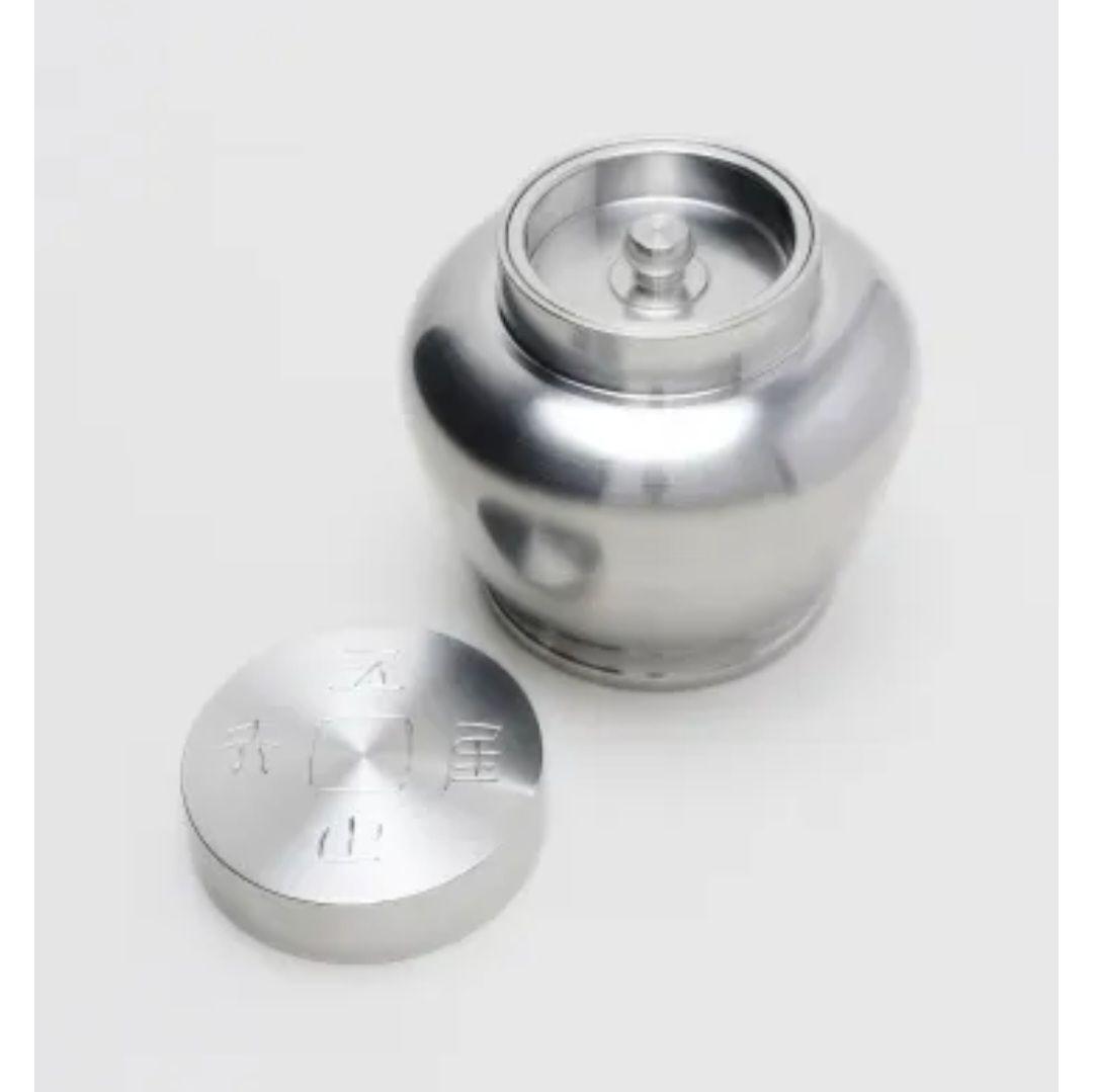 【極美品•新品•未使用】清課堂 錫 茶入「吾唯知足」桐箱、栞付き