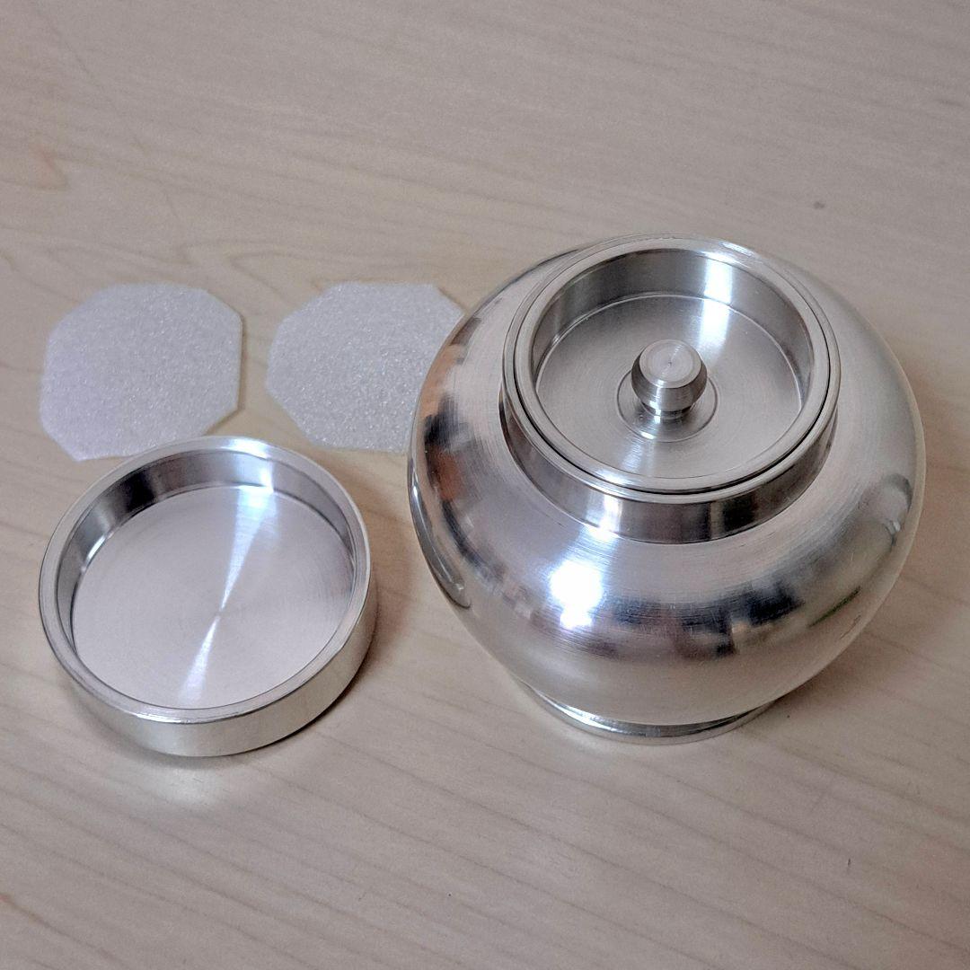 【極美品•新品•未使用】清課堂 錫 茶入「吾唯知足」桐箱、栞付き