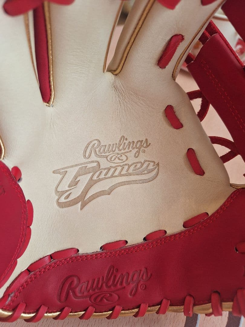 Rawlings 硬式トレーニンググローブ左投用 クリーム/レッド