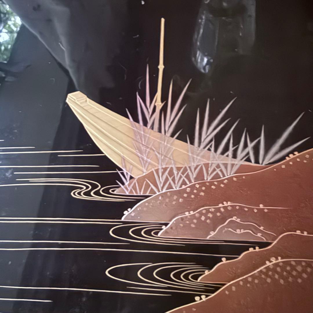 超限定無事終了‼️JAPAN時代蒔絵「源氏物語　須磨　明石」御膳5客