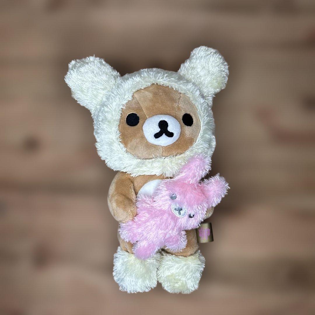 壁掛け時計➕リラックマぬいぐるみ　ダラダラ・うつぶせ・リラックス ・etc…