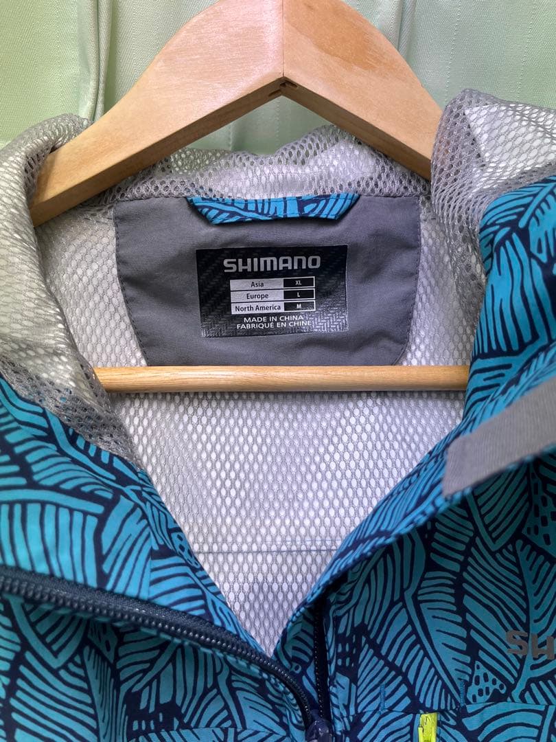美品　SHIMANO XL レインウェア 上下セット　青葉柄　ドライシールド