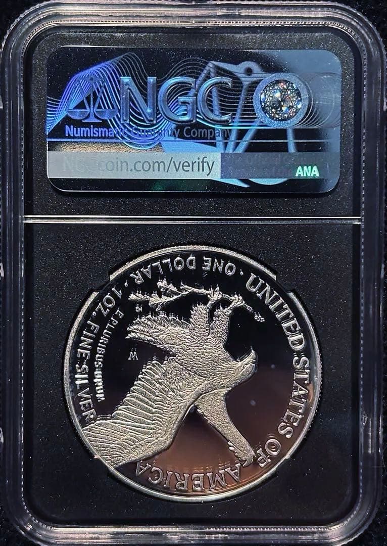【最高鑑定・初日発行版】2023 アメリカ W イーグル銀貨 メルカンティサイン