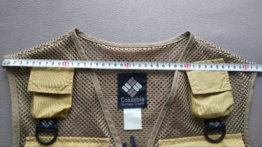※古着 90s Columbia メッシュフィッシングベスト ベージュ Ｍサイズ