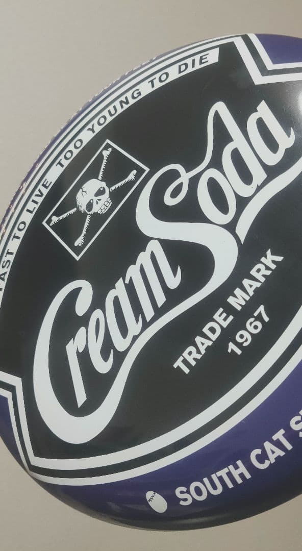Cream Soda 新ドクロ 丸ブリキ 丸看板