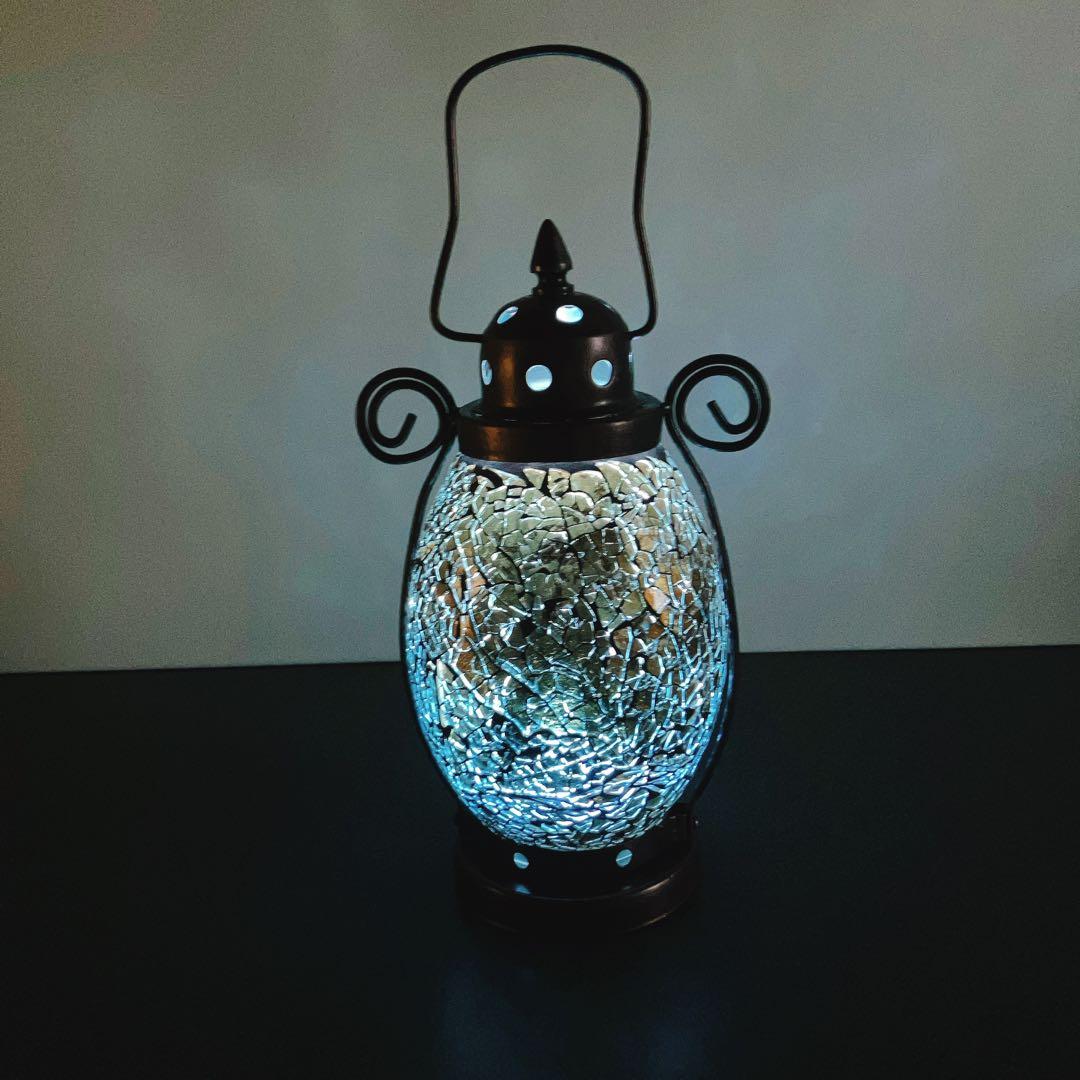 モザイクガラス ランタン キャンドルホルダー アンティーク調