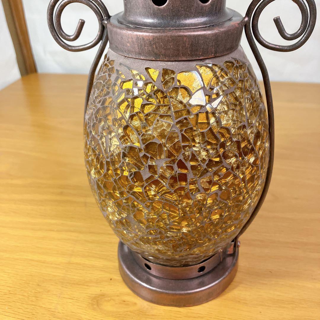 モザイクガラス ランタン キャンドルホルダー アンティーク調