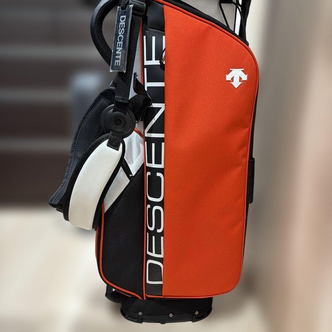 デサントゴルフ　スタンドキャディーバック　オレンジ/ホワイト　9型　47インチ