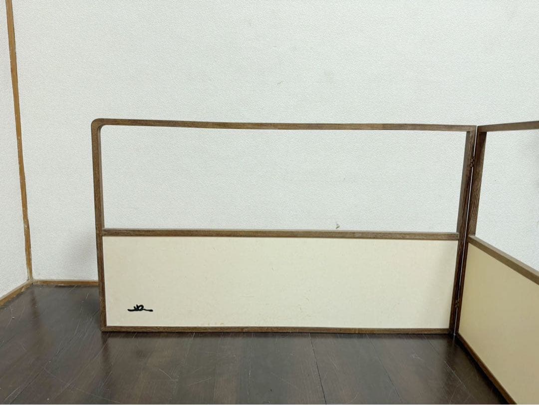 茶道具 桑縁 風炉先屏風 花押有 作者不明 両面使い 上透かし