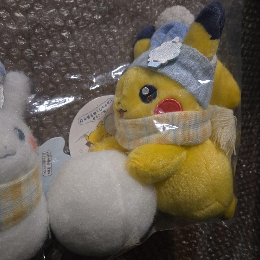 ポケモン ピカチュウ ゆきだるま ぬいぐるみ 2点 雪だるま
