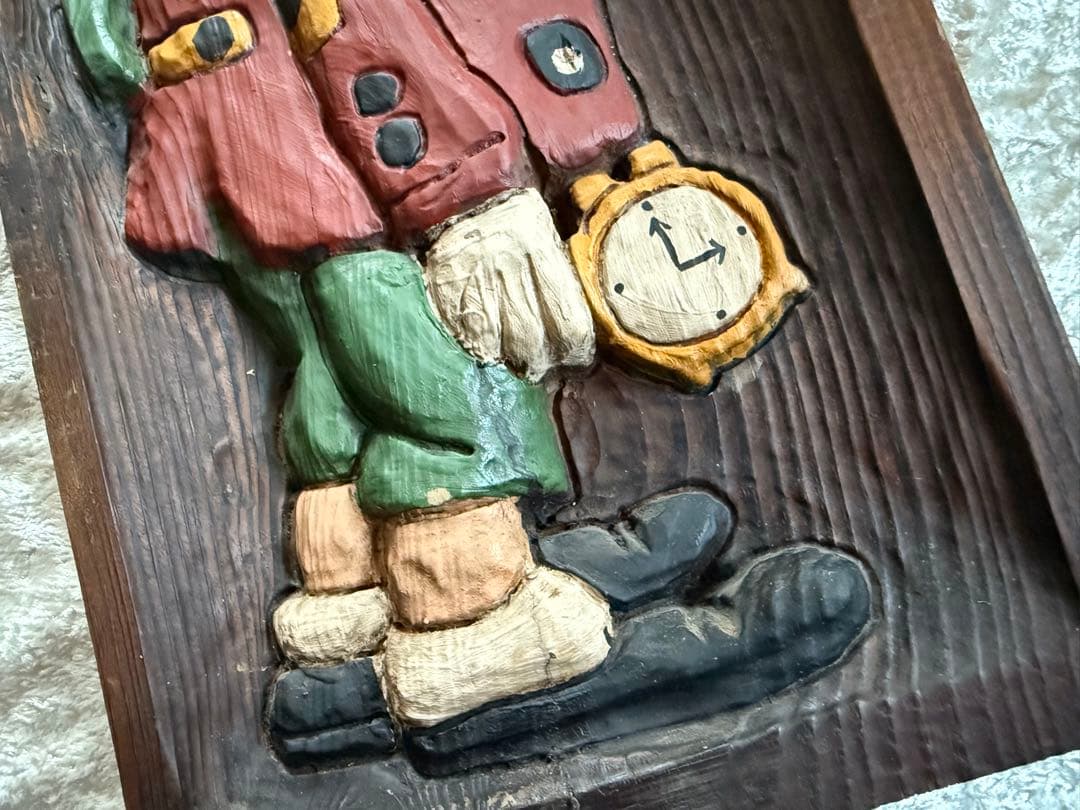 手彫り　木製クラウン彫刻 2点セット