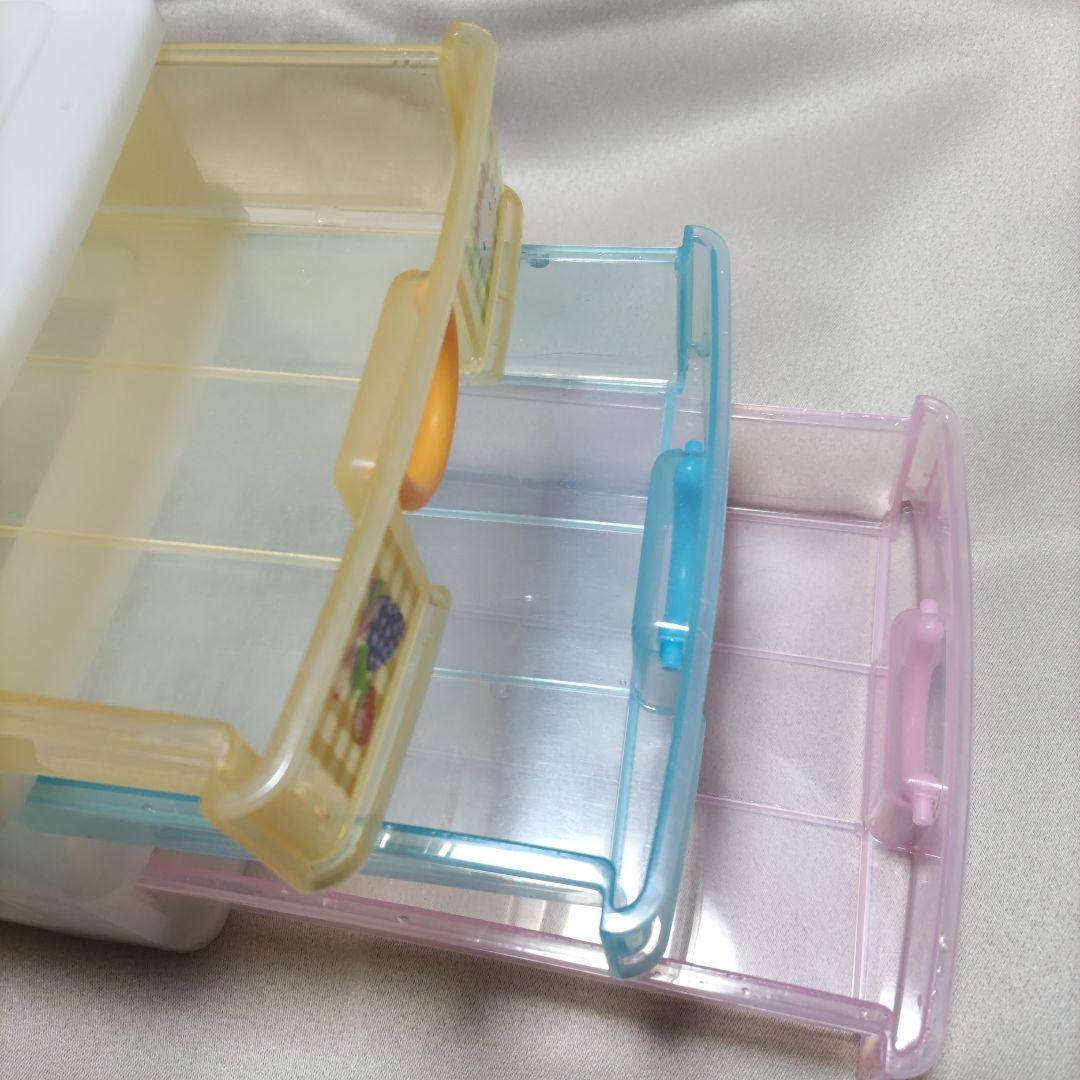 【激レア】 ハローキティ　フルーツ柄　3段チェスト　収納ボックス　小物入れ