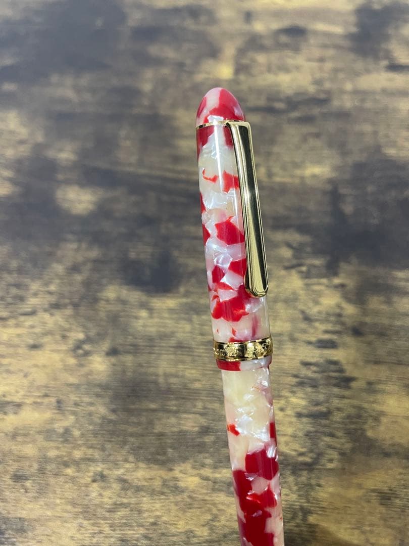 試筆のみ　セルロイド　金魚　14金　細字　プラチナ　万年筆　3776 備品付き