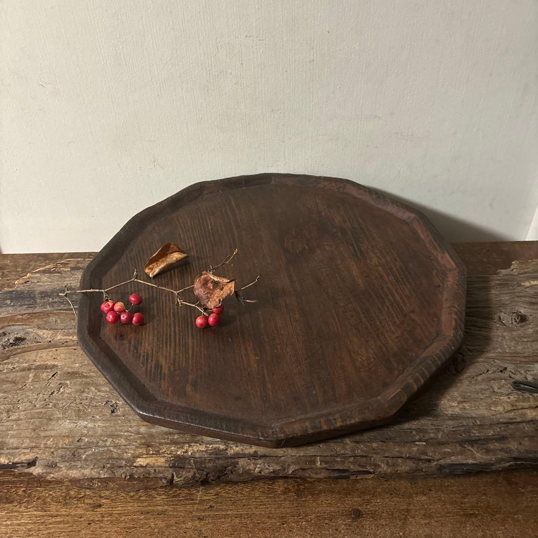 李朝十二角膳天板その66 盆.古道具.骨董品.韓国骨董. Antique.酒器盆