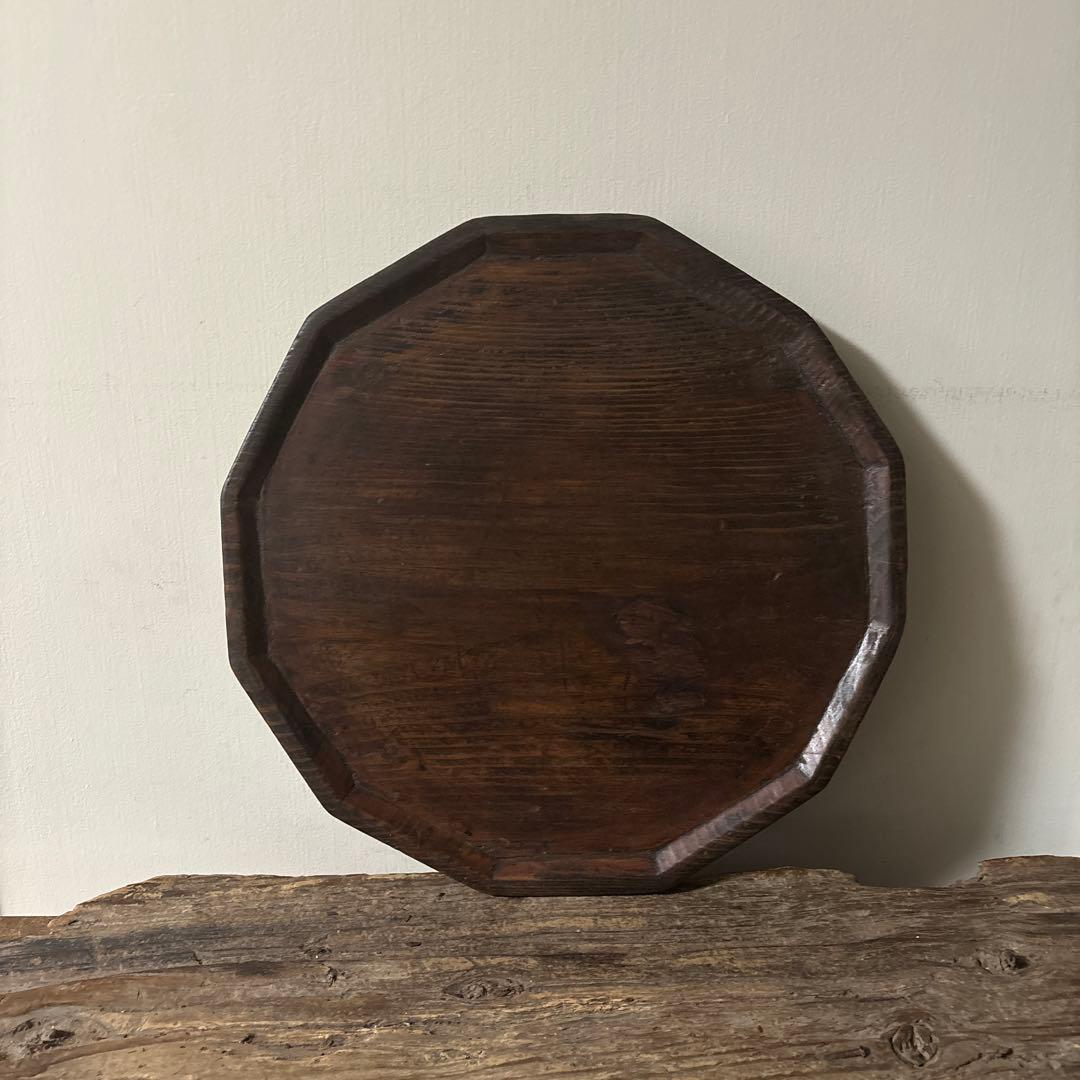 李朝十二角膳天板その66 盆.古道具.骨董品.韓国骨董. Antique.酒器盆