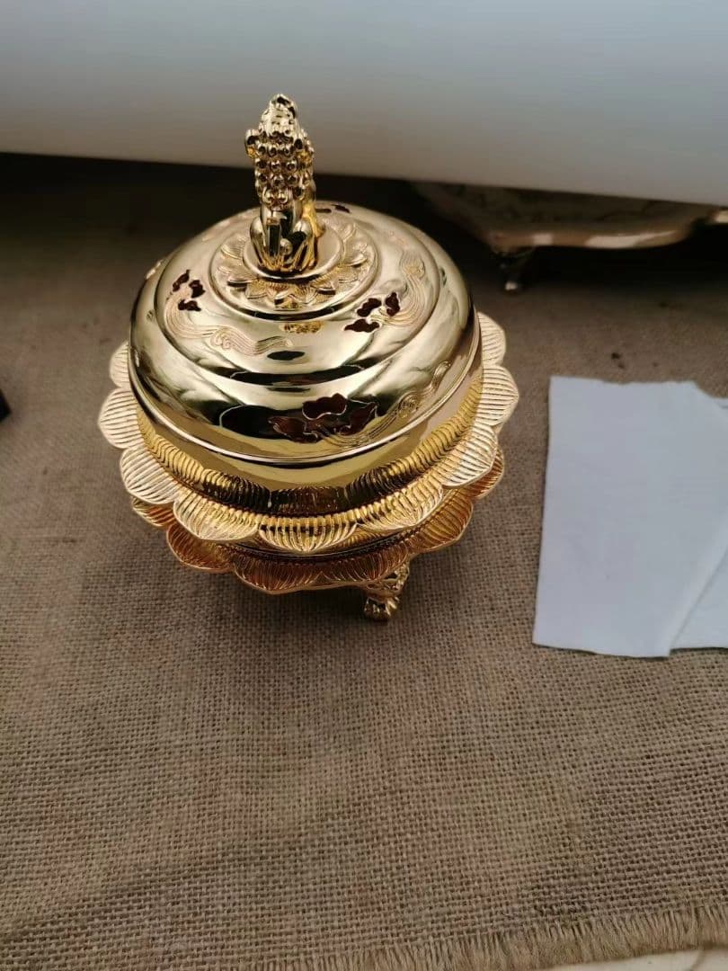 【修縁堂】チベット密教 火舎 メッキ 置物